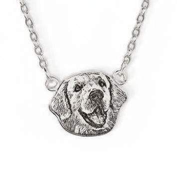 Finished engraved pet portrait pendant